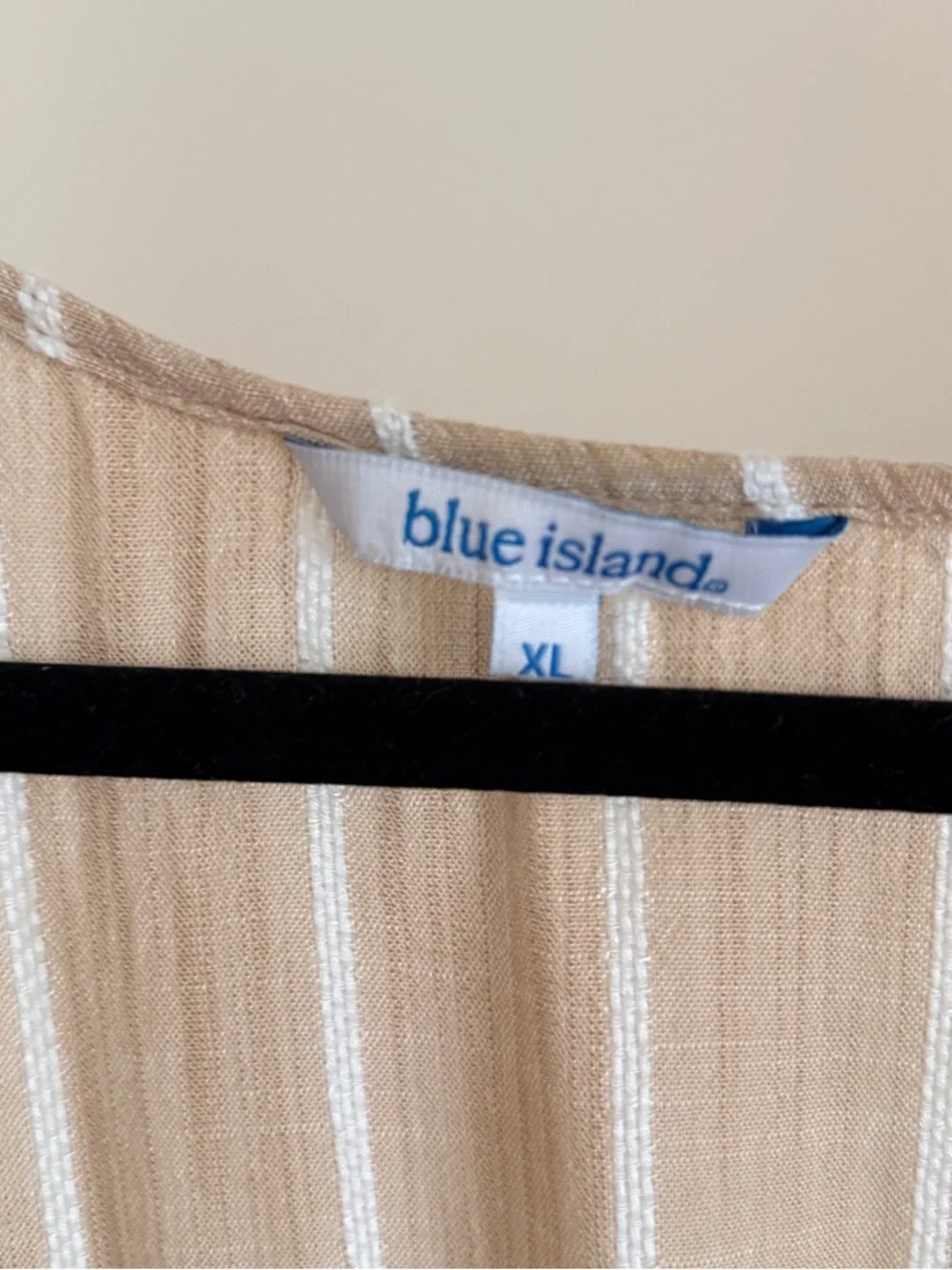 blue island Beige and White Striped Tunic Top - Picture 3 of 5